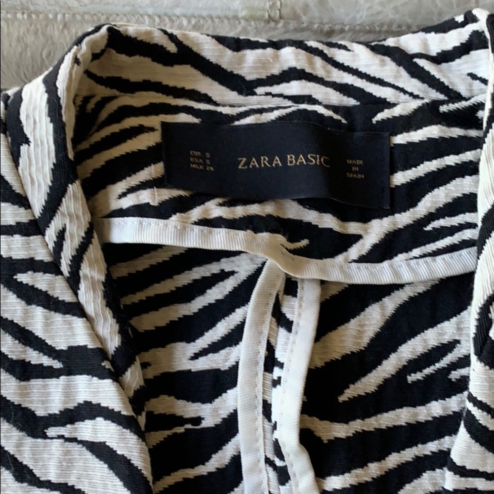 Zara Basic Zebra Print Crop Brazer Jacket - image 2